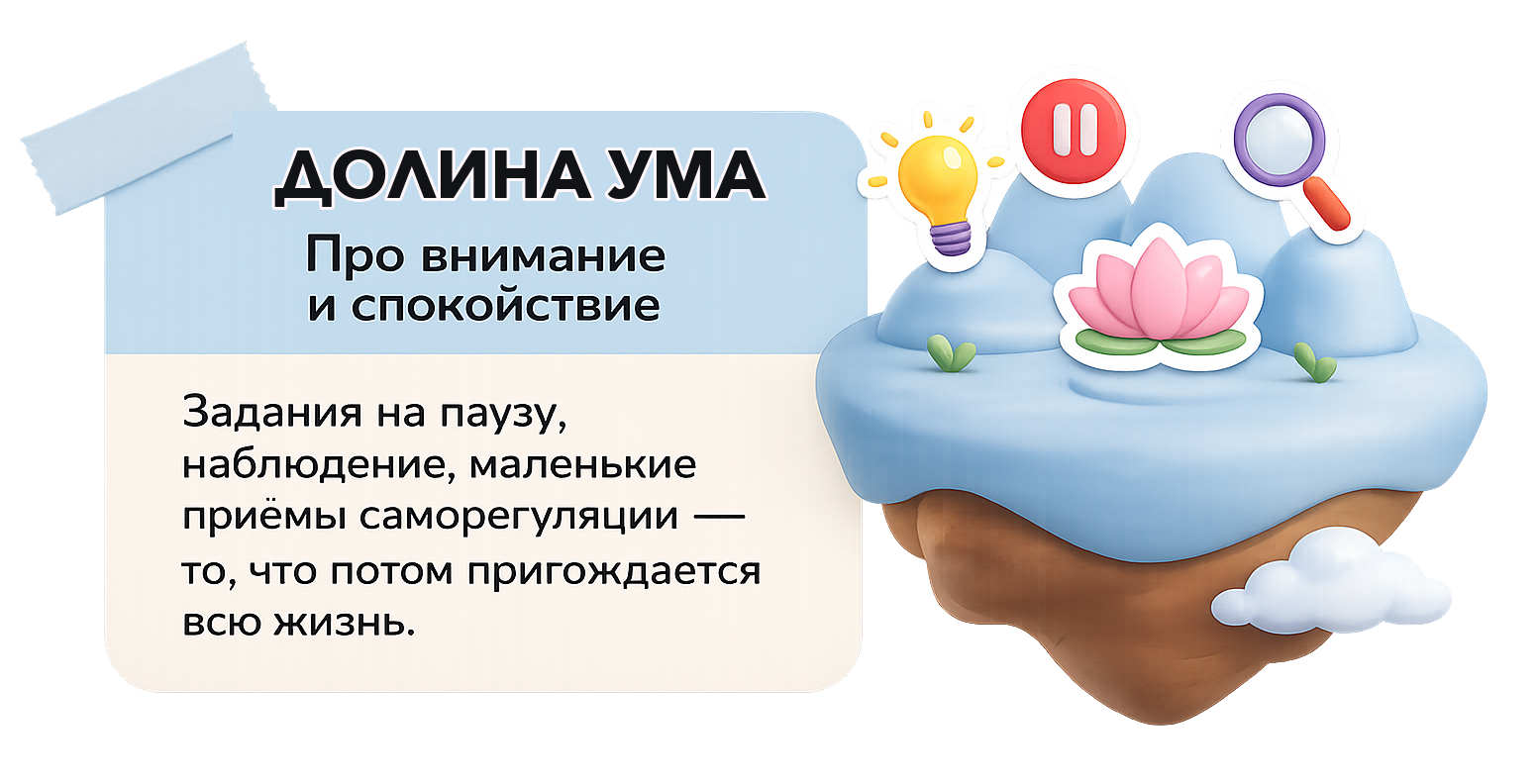02 Долина ума. Пауза, наблюдение и приемы саморегуляции, которые потом пригождаются всю жизнь.
